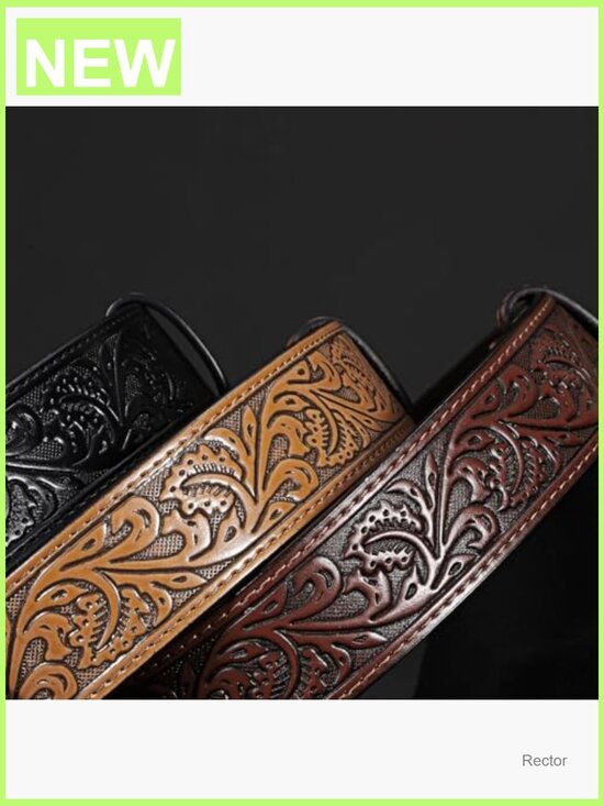 3 Pack Western Belts Without Buckle Cowboy Cowgirl Leather  display picture 3